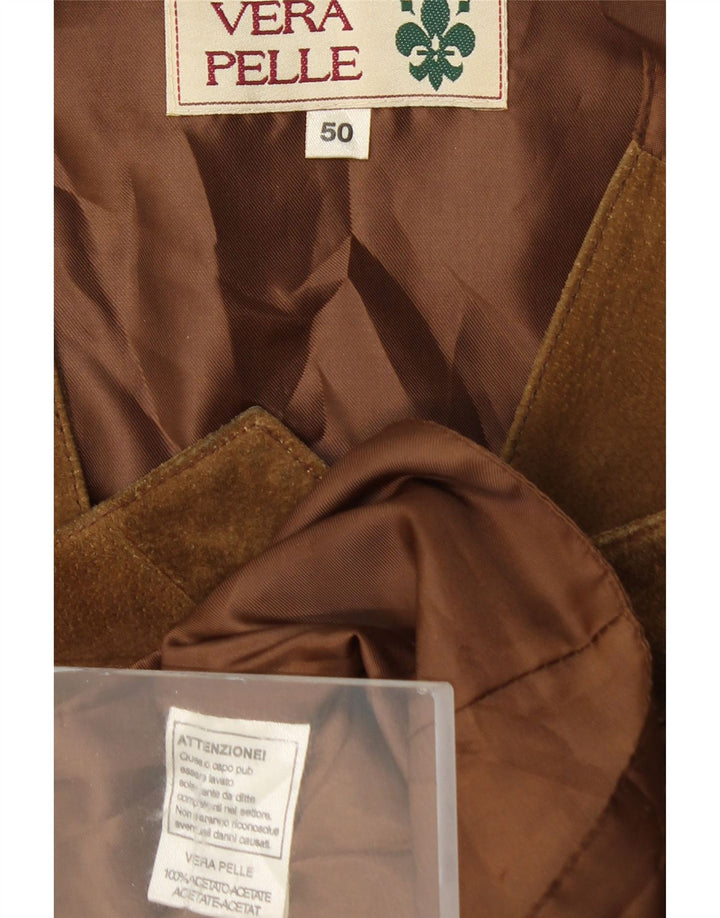 Gilet Uomo Camoscio VINTAGE IT 50 Pelle Marrone Medio