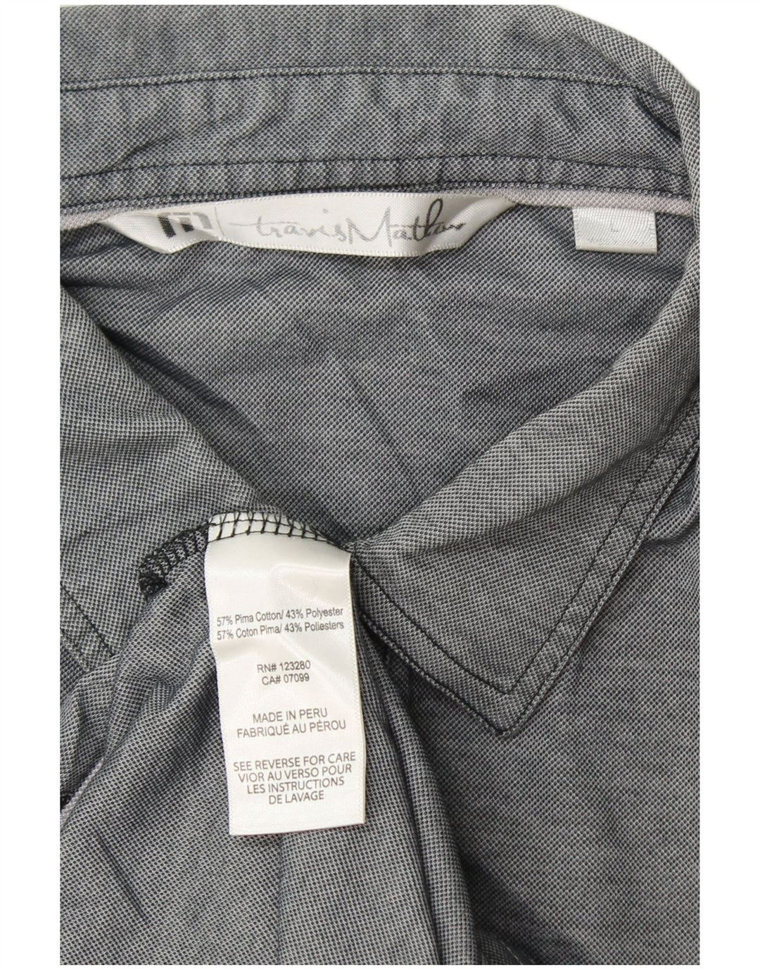 Polo da uomo TRAVIS MATHEW grande in cotone grigio