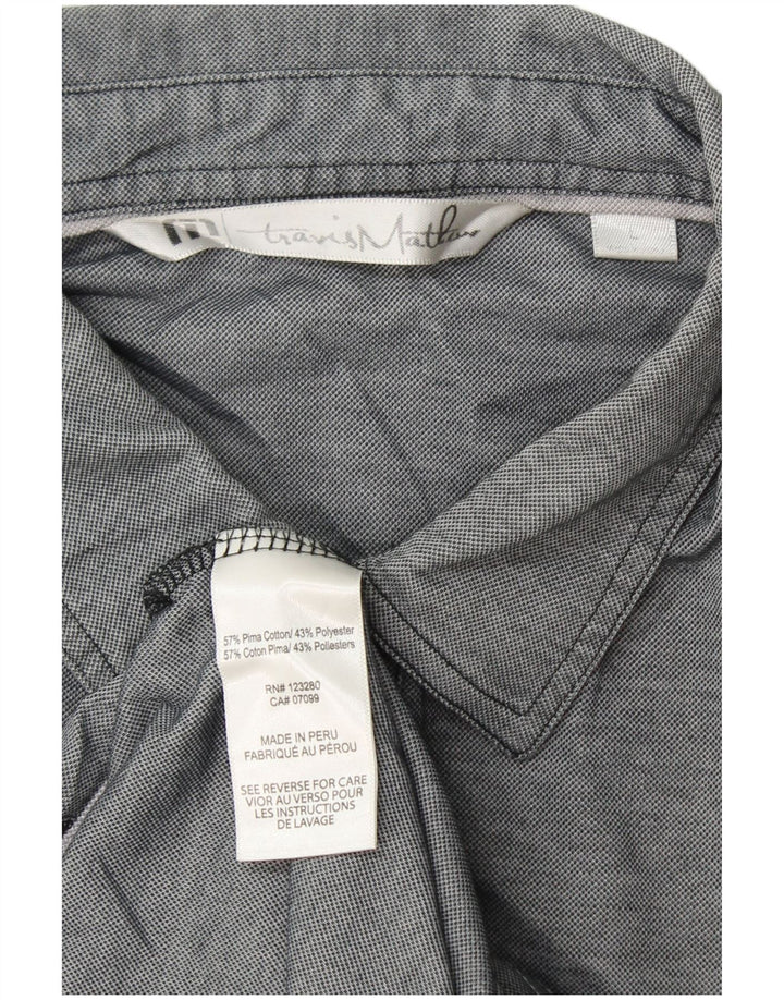 Polo da uomo TRAVIS MATHEW grande in cotone grigio
