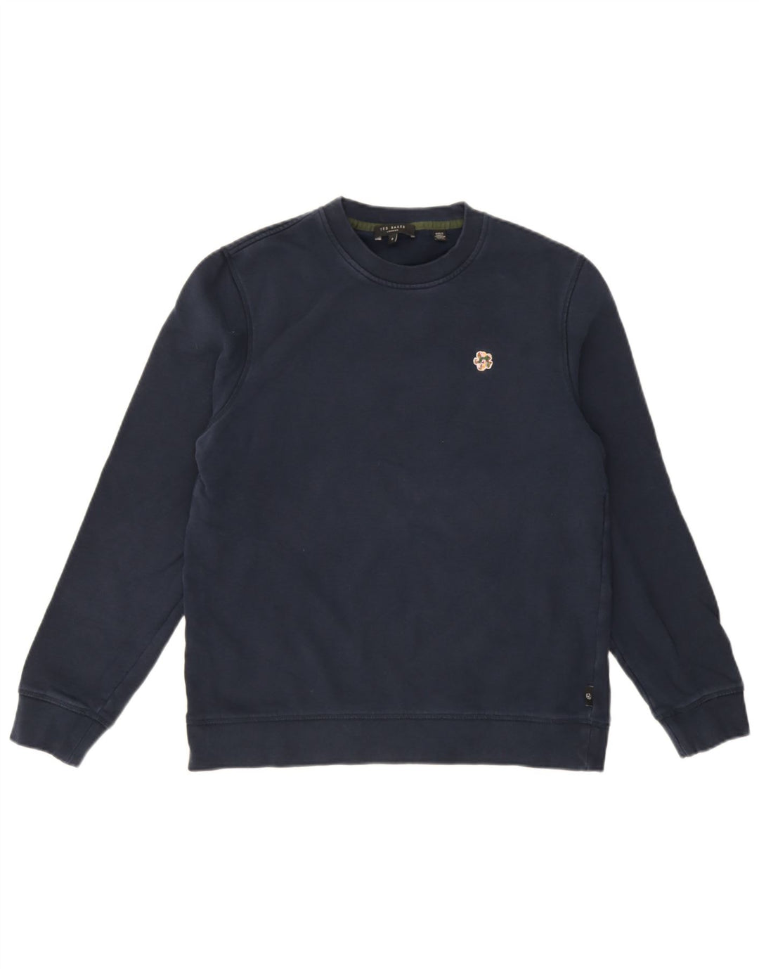 Ted Baker Felpa da uomo Maglione taglia 3 medio cotone blu navy