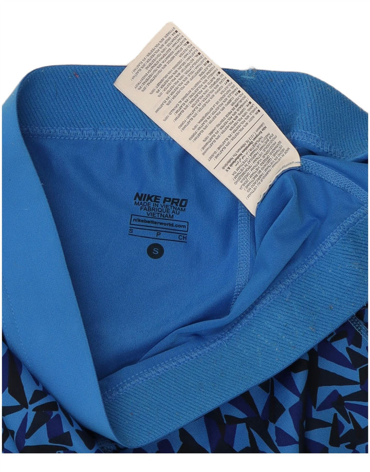 Leggings Capri da donna Nike UK 8 Small poliestere geometrico blu