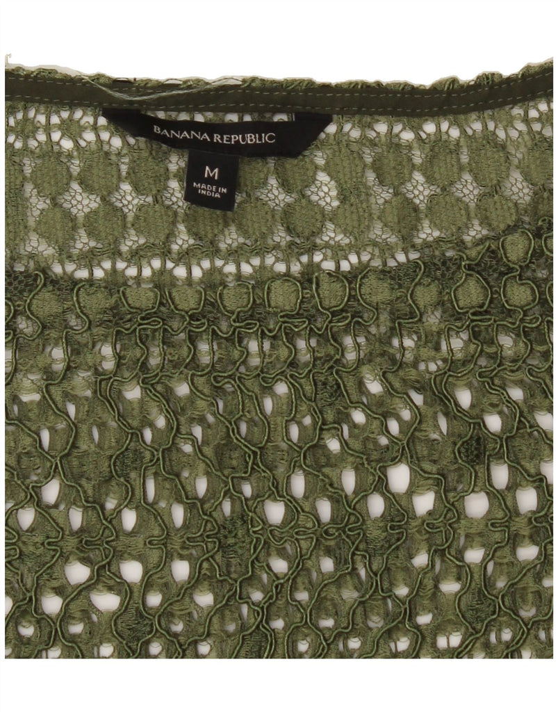 BANANA REPUBLIC Womens Crochet Blouse Top UK 14 Medium Green Vintage Banana Republic and Second-Hand Banana Republic from Messina Hembry 