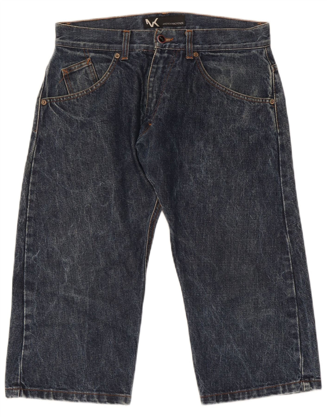 Jeans Capri grafici da uomo Andrew Mackenzie IT 48 medio W30 L20 cotone blu