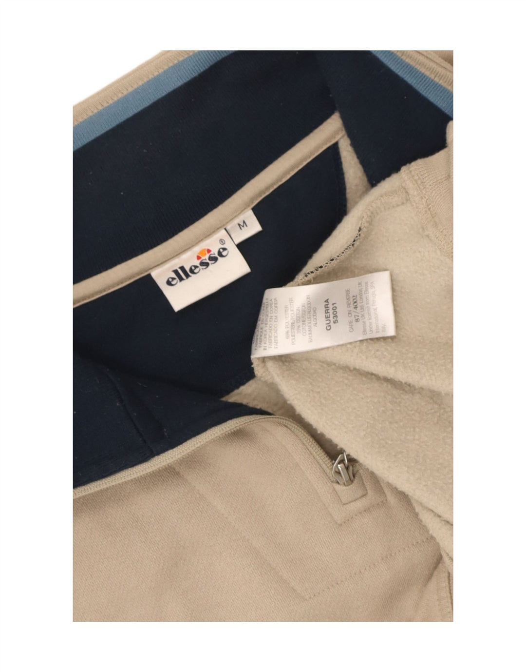 Felpa da uomo Ellesse con collo con zip, maglione, poliestere beige medio