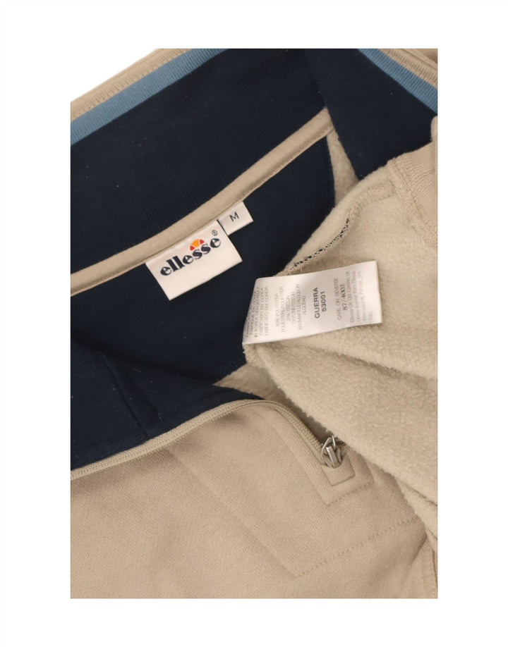 Felpa da uomo Ellesse con collo con zip, maglione, poliestere beige medio