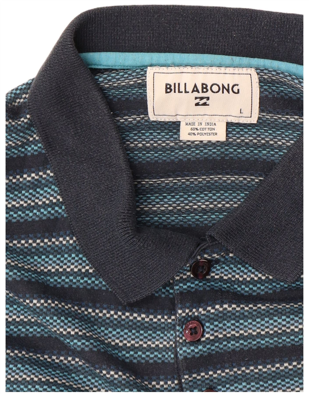 Polo da uomo Billabong grande in cotone a righe blu navy