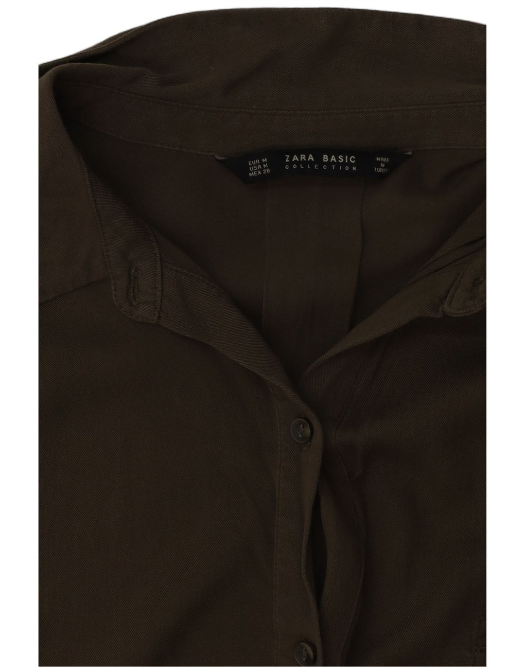 Abito chemisier oversize a maniche corte da donna Zara UK 14 medio cachi