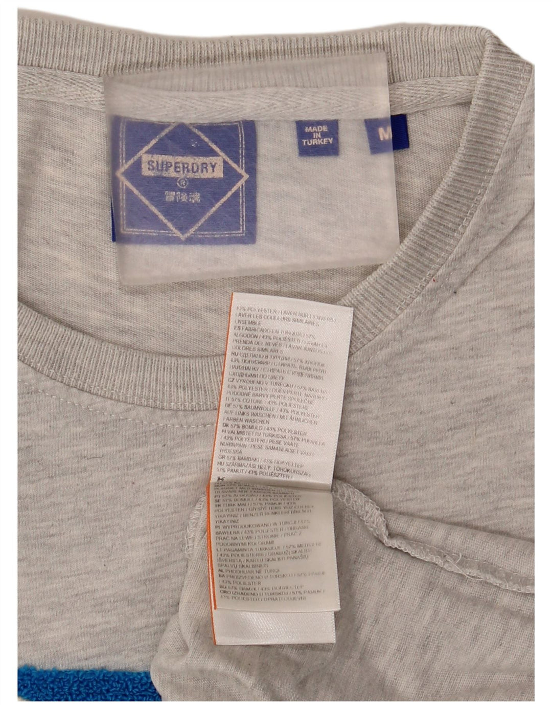 T-shirt grafica da uomo Superdry Top in cotone chiazzato grigio medio