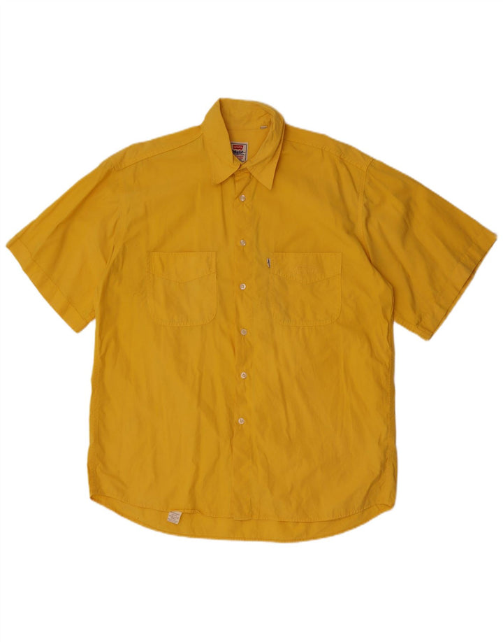 Camicia a maniche corte da uomo Levi's Large in cotone giallo