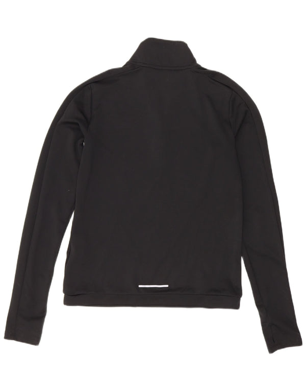 Top Nike da donna Dri Fit con collo ampio e zip a maniche lunghe UK 6 XS poliestere nero