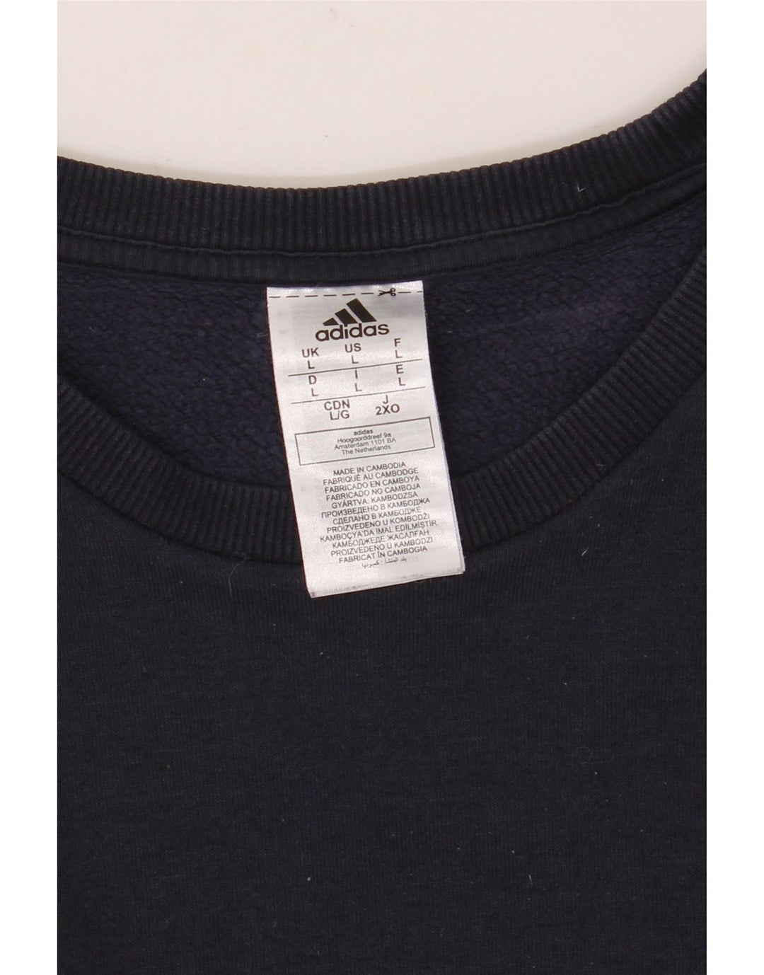 Felpa da uomo Adidas Maglione grande blu navy in cotone
