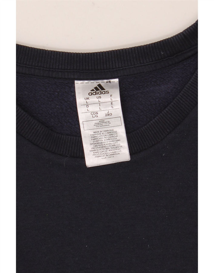 Felpa da uomo Adidas Maglione grande blu navy in cotone