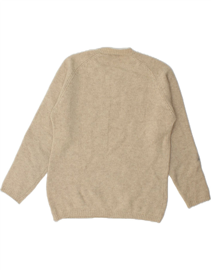 TIMBERLAND Womens V-Neck Jumper Sweater UK 10 Small Beige Lambswool Vintage Timberland and Second-Hand Timberland from Messina Hembry 