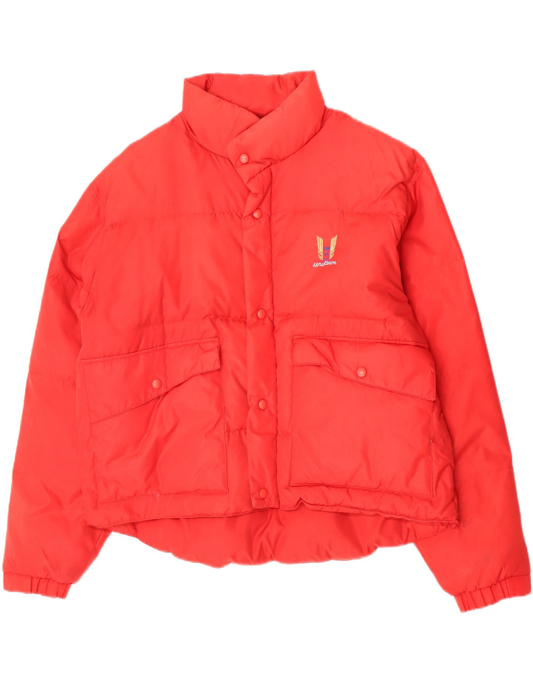 Giacca imbottita con grafica USA uniforme da uomo UK 42 XL rossa