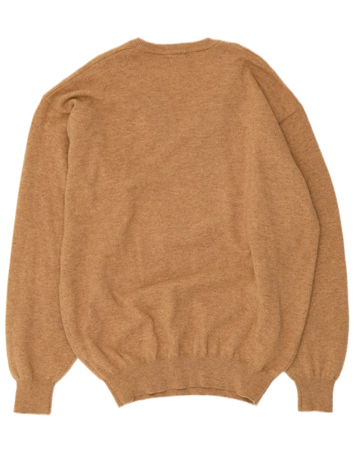 Massimo Dutti Maglione da uomo con scollo a V XL in lana beige