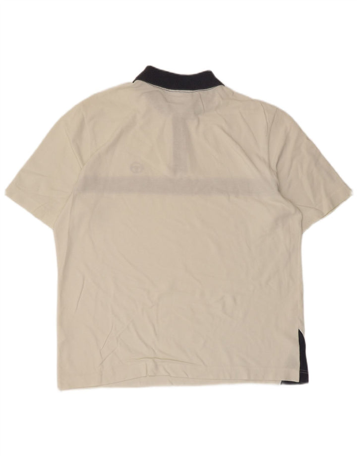 Polo da uomo Sergio Tacchini grande in cotone color block bianco