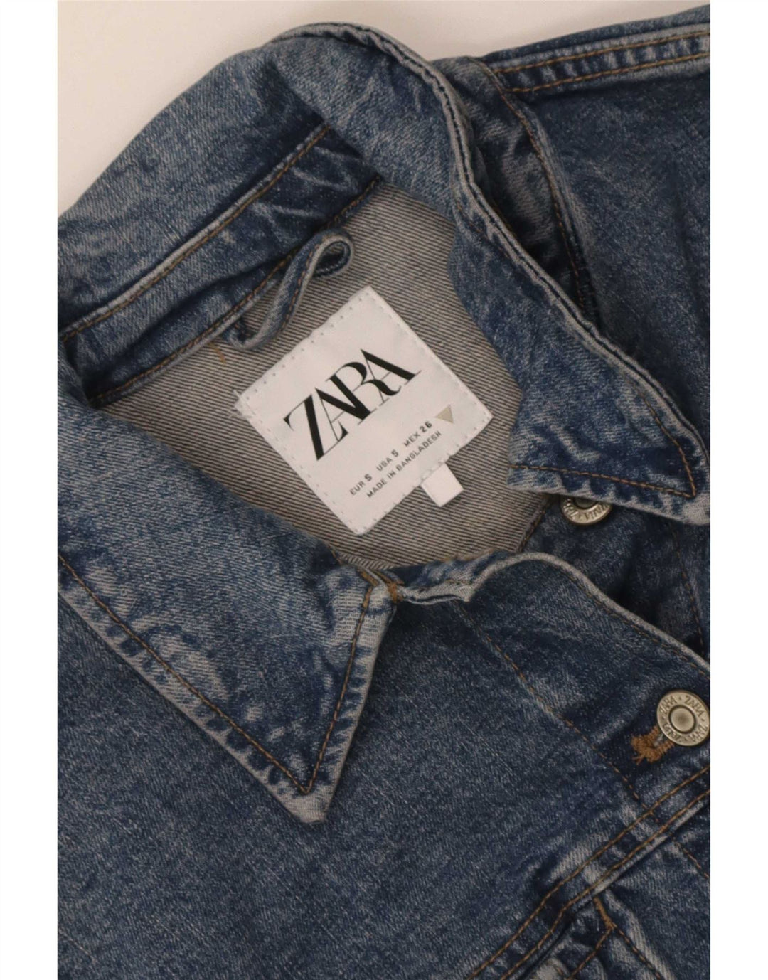 Giacca in denim corta da donna Zara UK 10 piccola blu