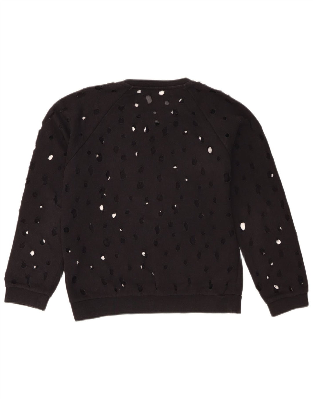 Felpa da donna con grafica invecchiata Gaelle, maglione UK 14, grande cotone nero