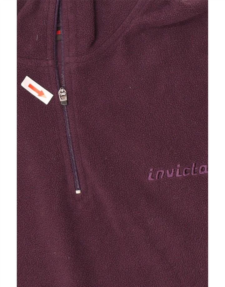 Maglione in pile da donna con collo e zip Invicta UK 14 poliestere viola medio
