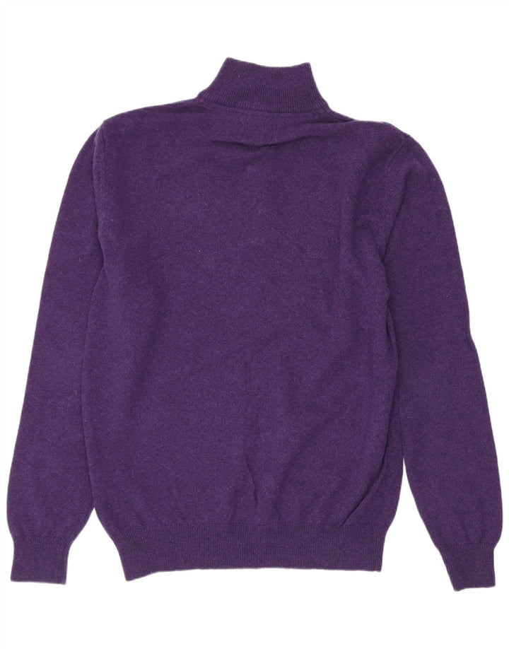 Schoffel Maglione da uomo con zip e collo in lana d'agnello viola medio