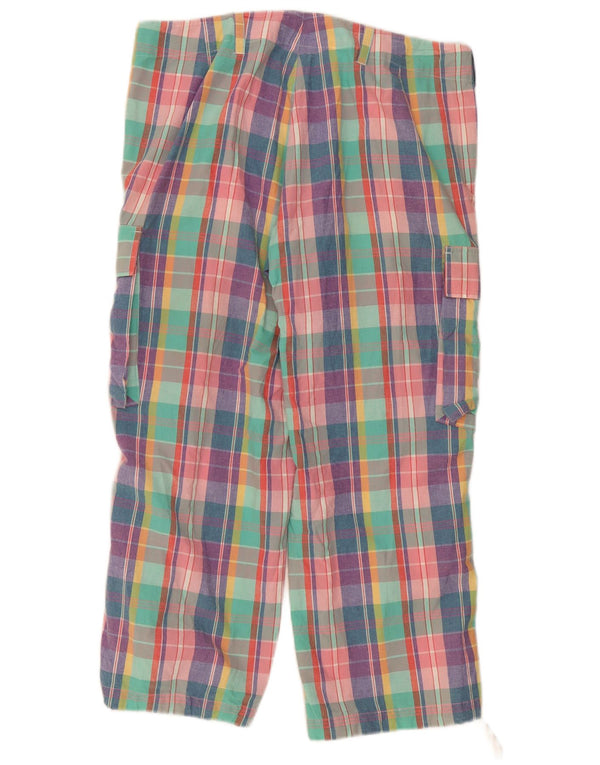 Pantaloni Capri da donna Ralph Lauren US 12 Large W36 L24 a quadri multicolore