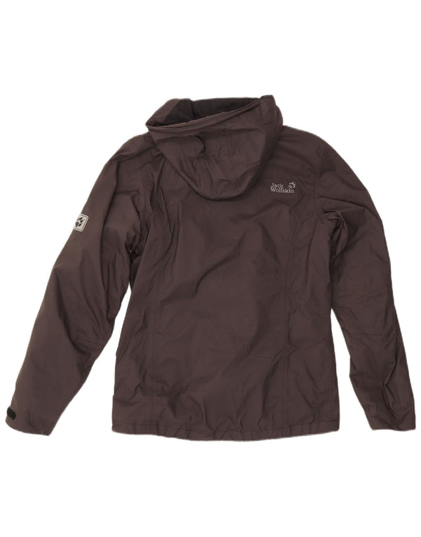 Giacca antipioggia con cappuccio da donna Jack Wolfskin UK 8 Small Poliammide grigia