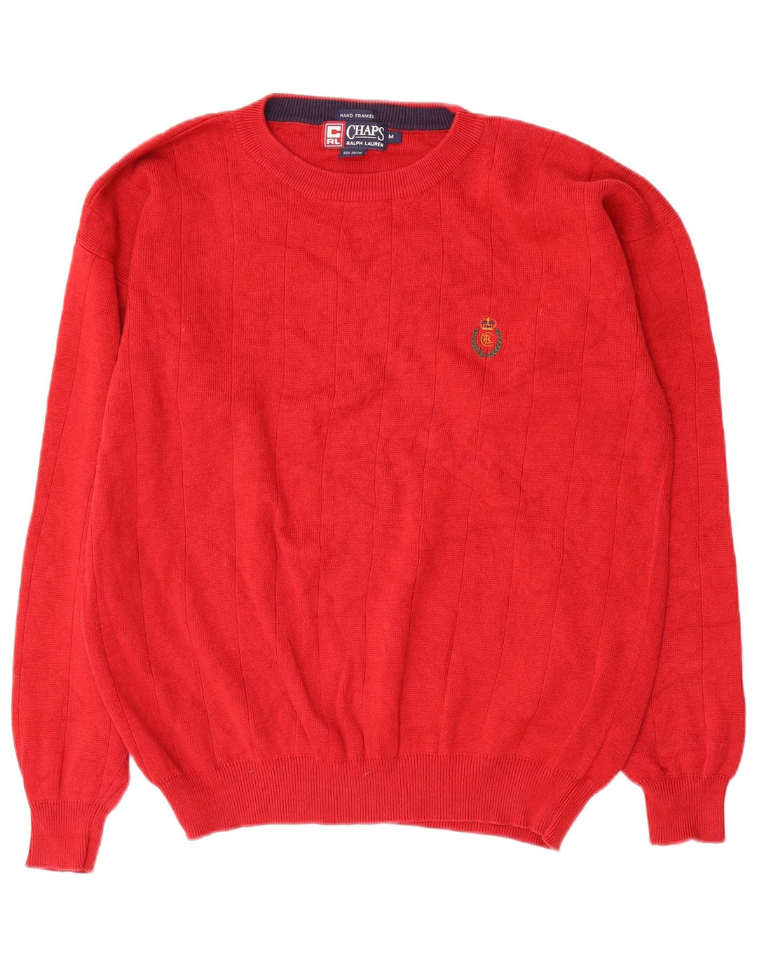 Maglione maglione girocollo da uomo Chaps Ralph Lauren in cotone rosso medio
