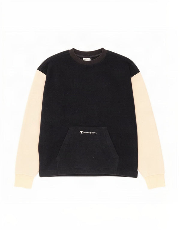 Maglione in pile da uomo Champion piccolo in cotone color block blu navy