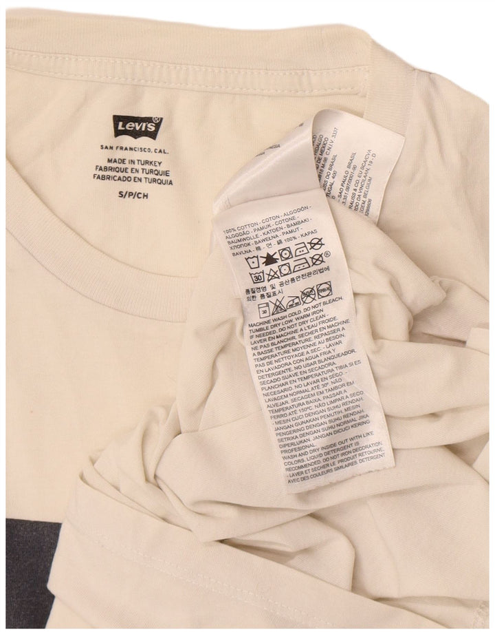 T-shirt grafica da uomo Levi's Top Small in cotone bianco sporco