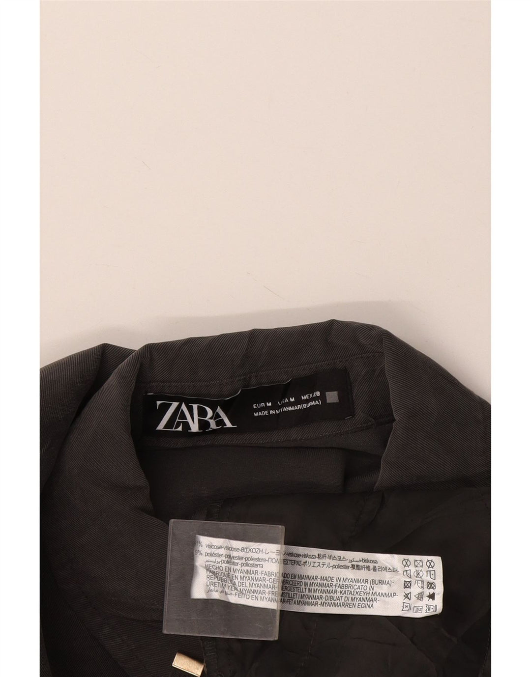 Abito camicia da donna Zara UK 14 Viscosa grigio medio