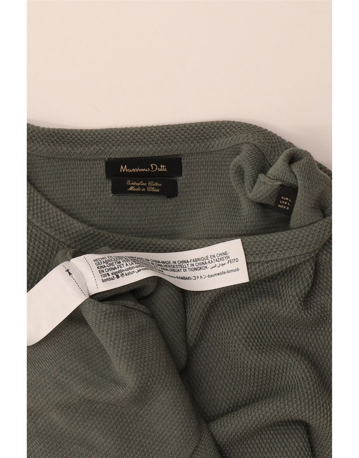 Massimo Dutti Top Uomo Manica Lunga Large Verde Cotone