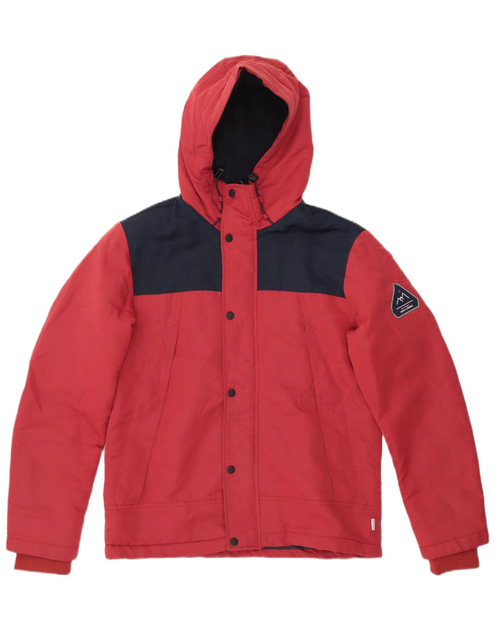 JACK & JONES Giacca a vento con cappuccio da uomo UK 38 Colore rosso medio