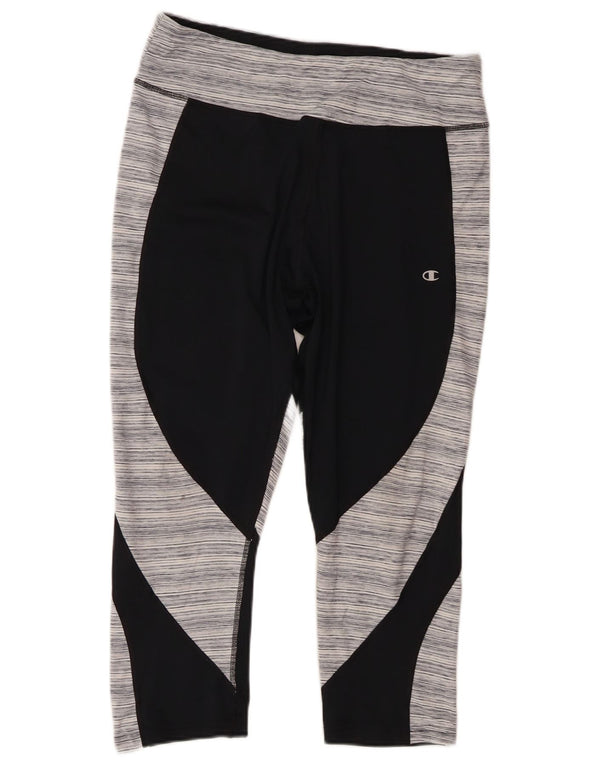 Leggings Capri da donna Champion UK 18 XL Poliestere a righe nere