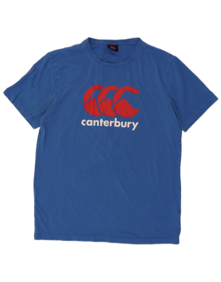 T-shirt grafica da uomo Canterbury Top grande in cotone blu