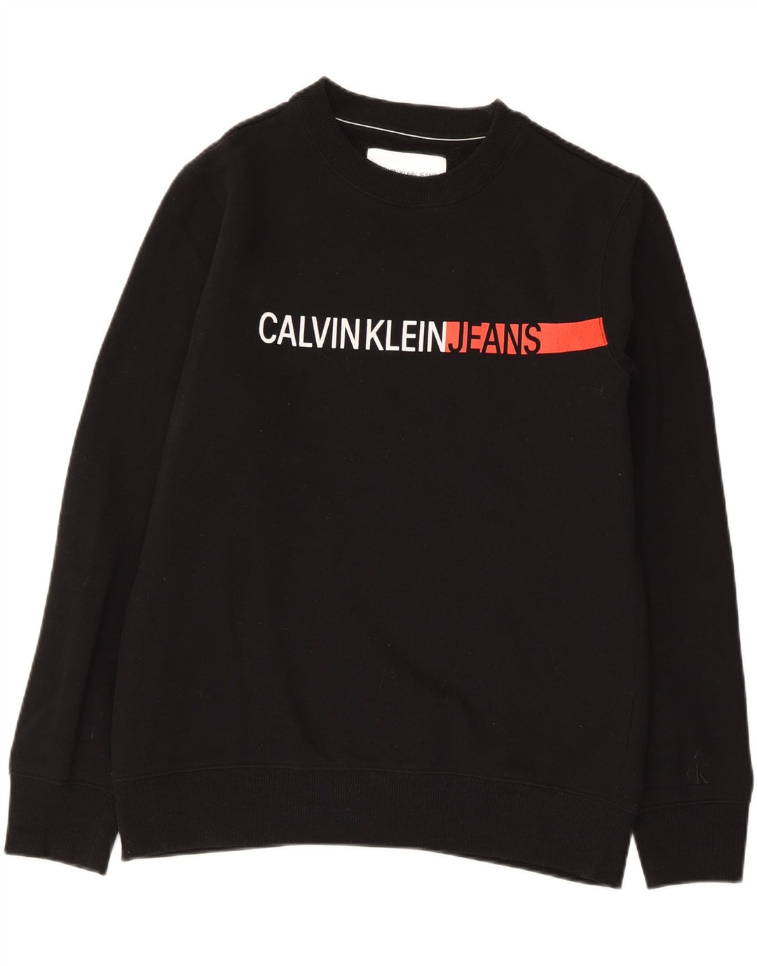 Calvin Klein Jeans Felpa grafica da uomo Maglione grande cotone nero