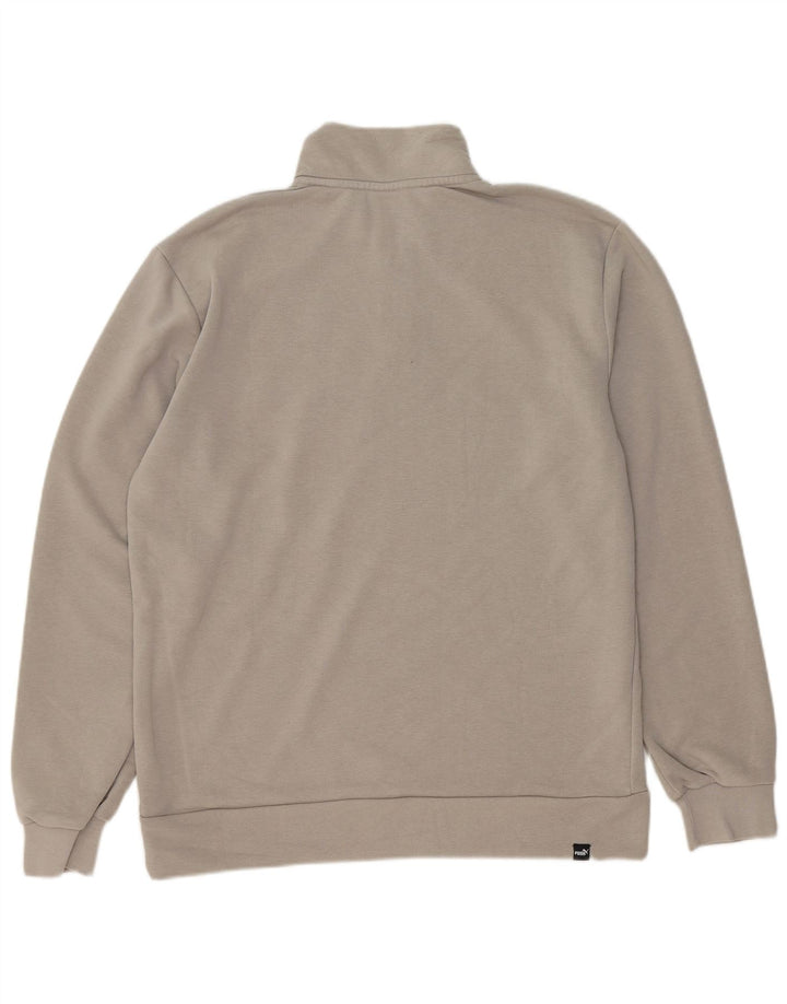 Felpa Puma Uomo con zip sul collo, maglione grigio medio