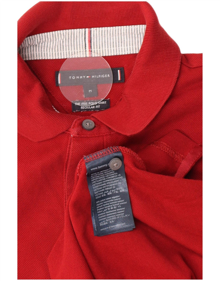 Polo da uomo vestibilità regolare Tommy Hilfiger in cotone bordeaux medio