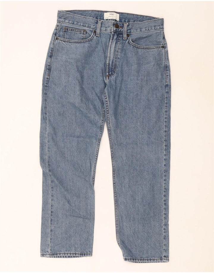 Jeans dritti da uomo Marks & Spencer W32 L29 cotone blu
