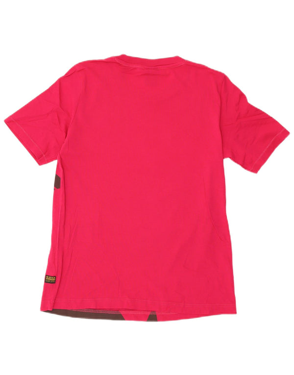 T-shirt grafica da donna G-Star Top UK 10 piccola in cotone rosa