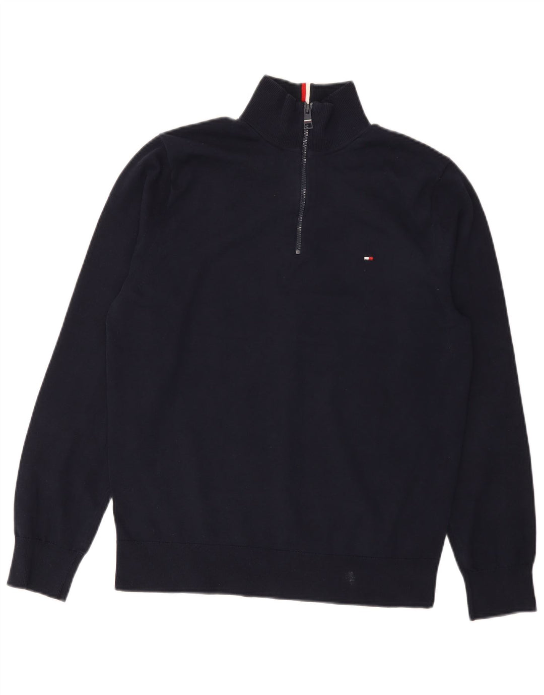 Maglione maglione con zip da uomo Tommy Hilfiger in cotone blu navy medio