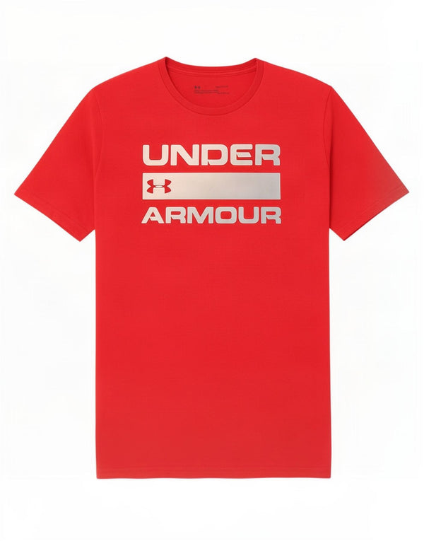 Maglietta grafica da uomo Under Armour Heat Gear Top piccola in cotone rosso