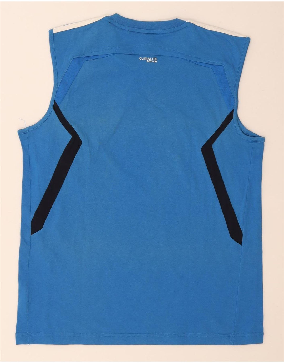 Canotta Adidas Climalite da uomo grande in cotone color block blu