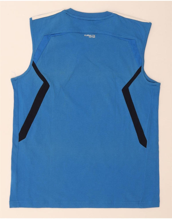 Canotta Adidas Climalite da uomo grande in cotone color block blu