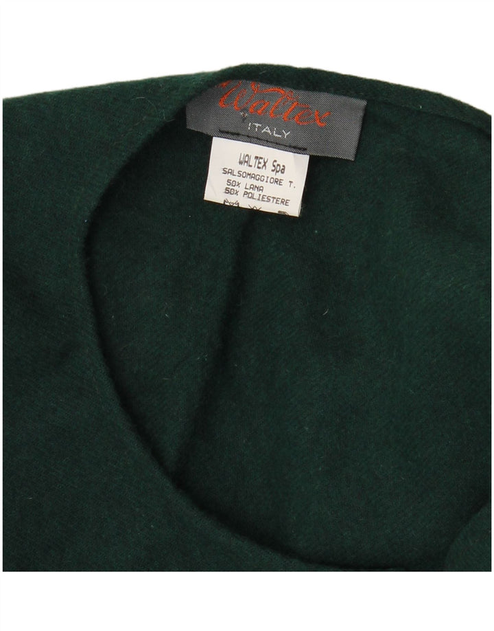 Cappotto poncho vintage da donna, taglia unica, in lana verde
