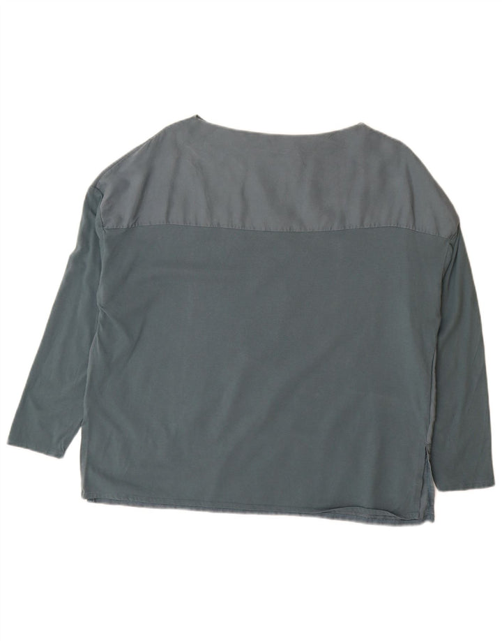 Top Zara da donna oversize in camicetta UK 10 piccolo in cotone color block grigio