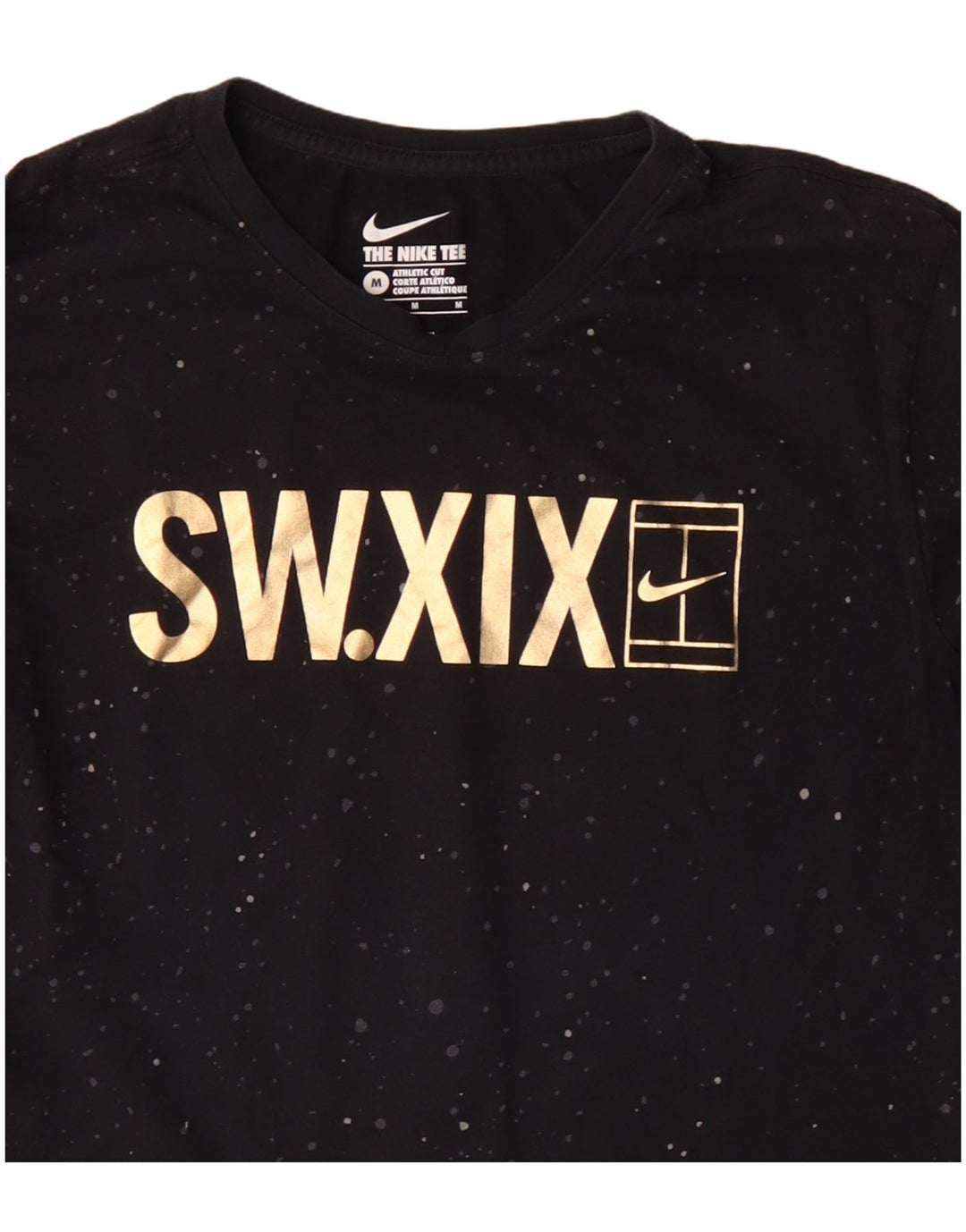 Nike Maglia da uomo con taglio atletico grafico a maniche lunghe in cotone mélange nero medio