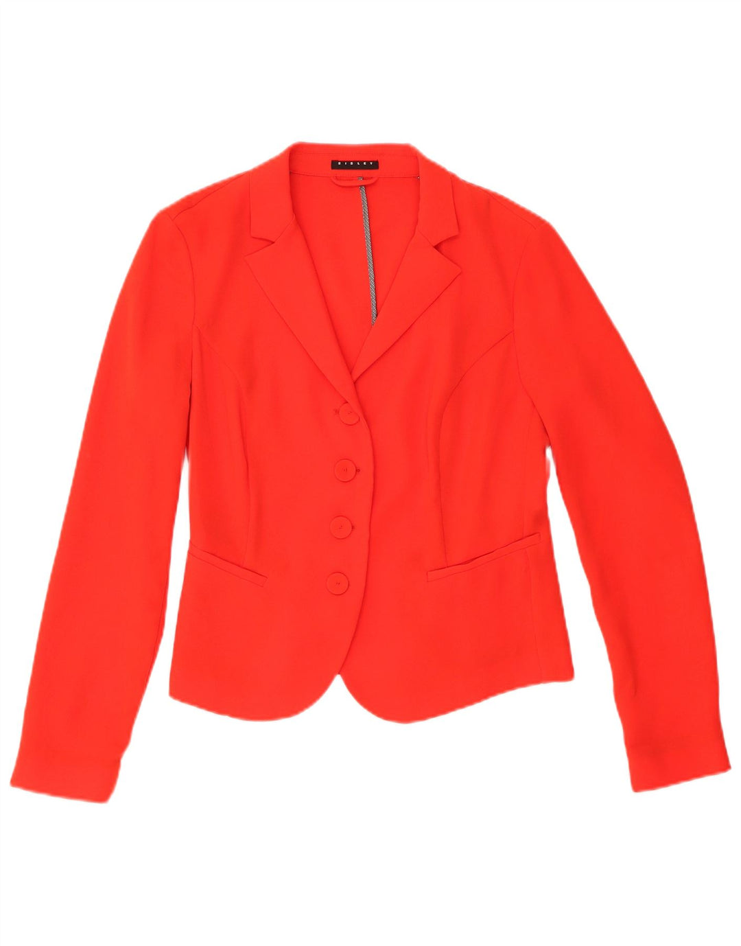 Giacca blazer da donna a 4 bottoni Sisley UK 10 piccola arancione poliestere