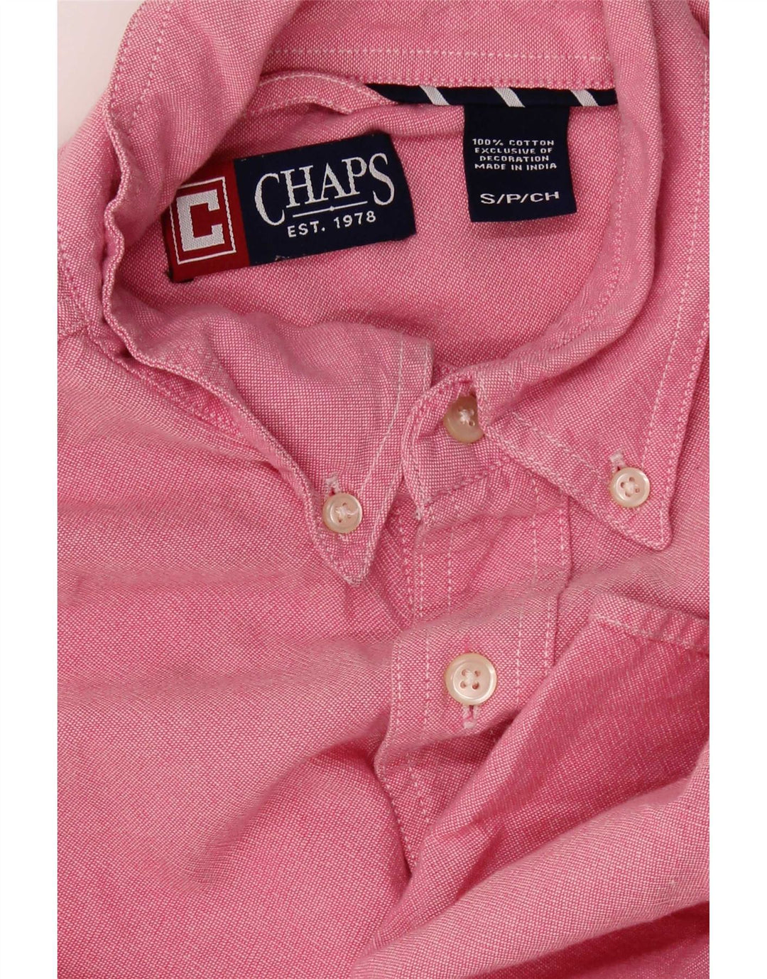 Camicia da uomo Chaps piccola in cotone rosa