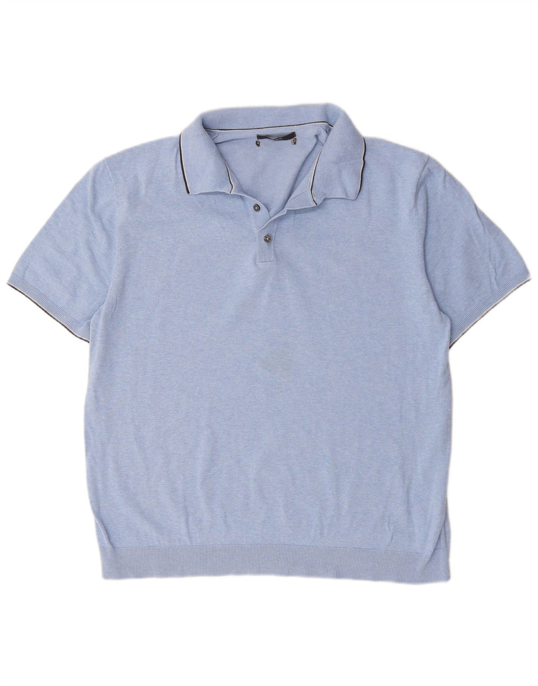 Polo da uomo Marks & Spencer in cotone blu medio