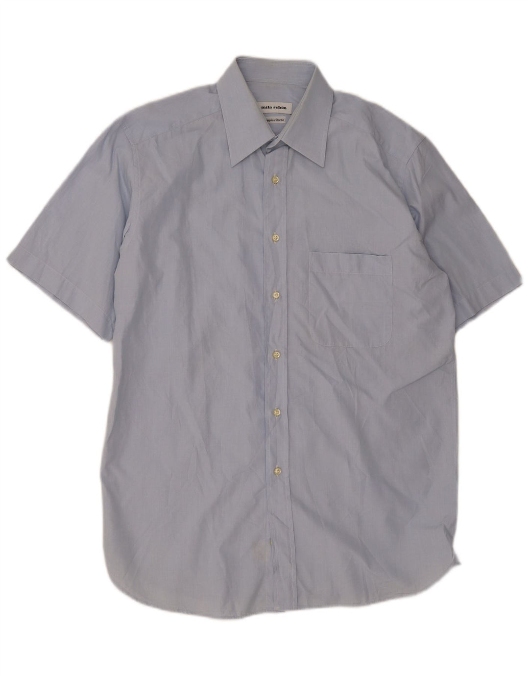 Camicia a maniche corte da uomo Mila Schon taglia 41 16 grande blu